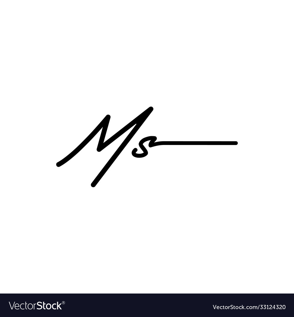 Letter ms signature logo template Royalty Free Vector Image