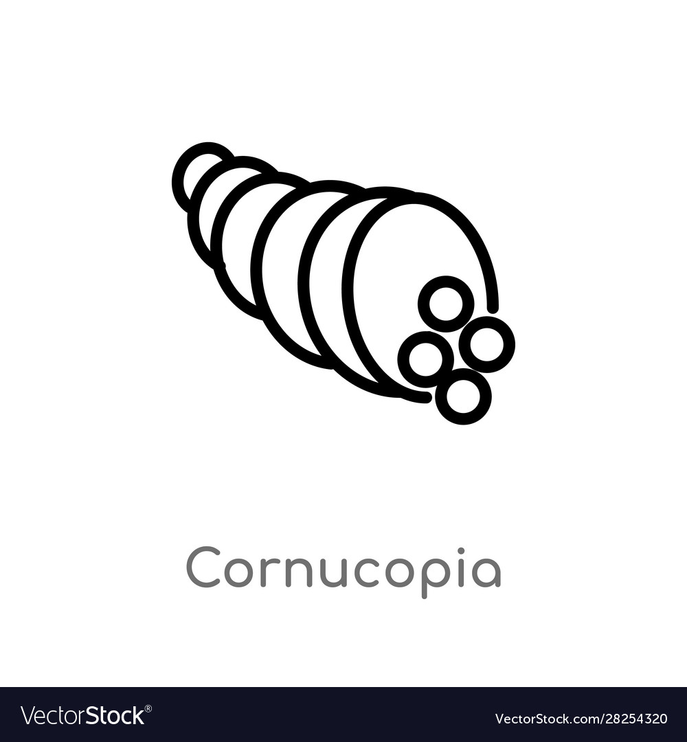 Outline cornucopia icon isoliert schwarz einfach