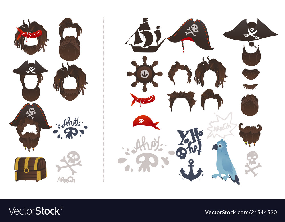 Nautical party set - photobooth props Royalty Free Vector