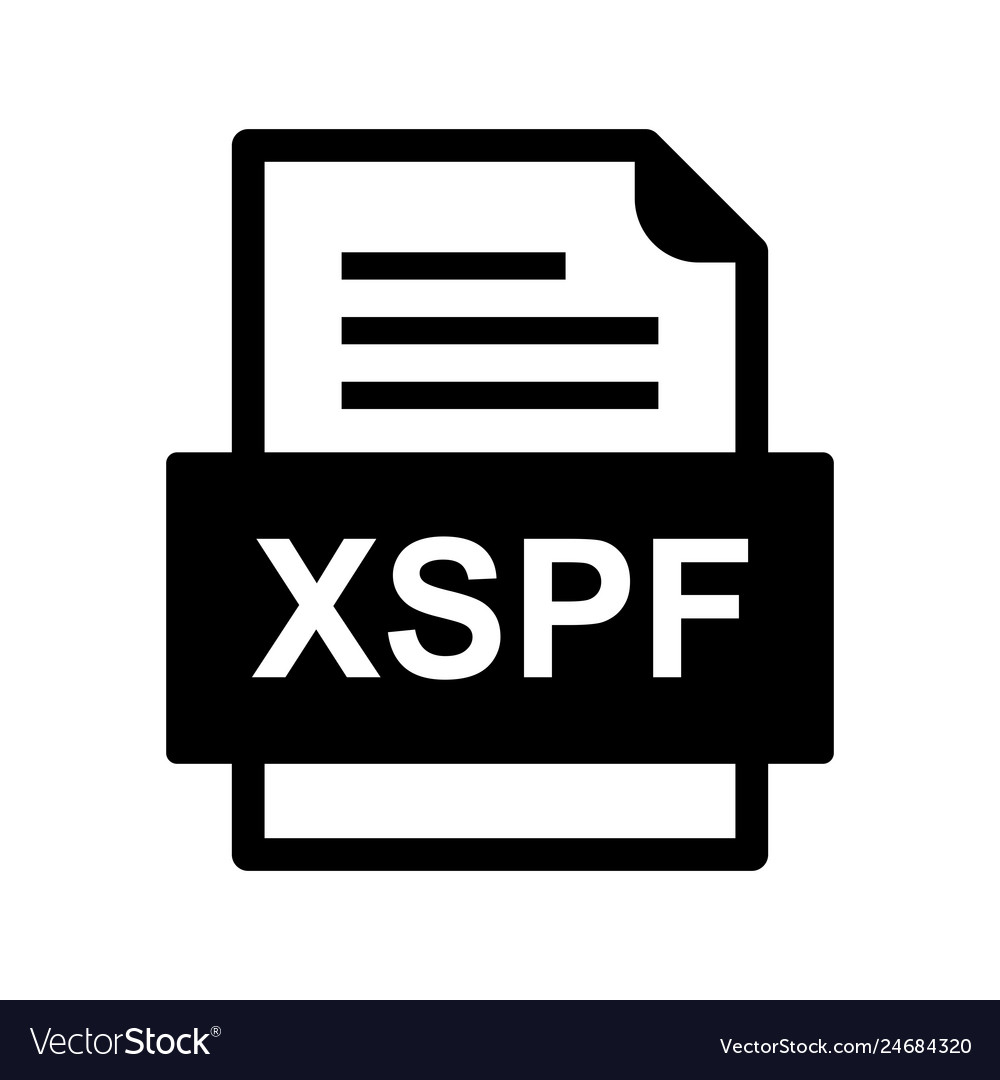 Xspf file document icon Royalty Free Vector Image