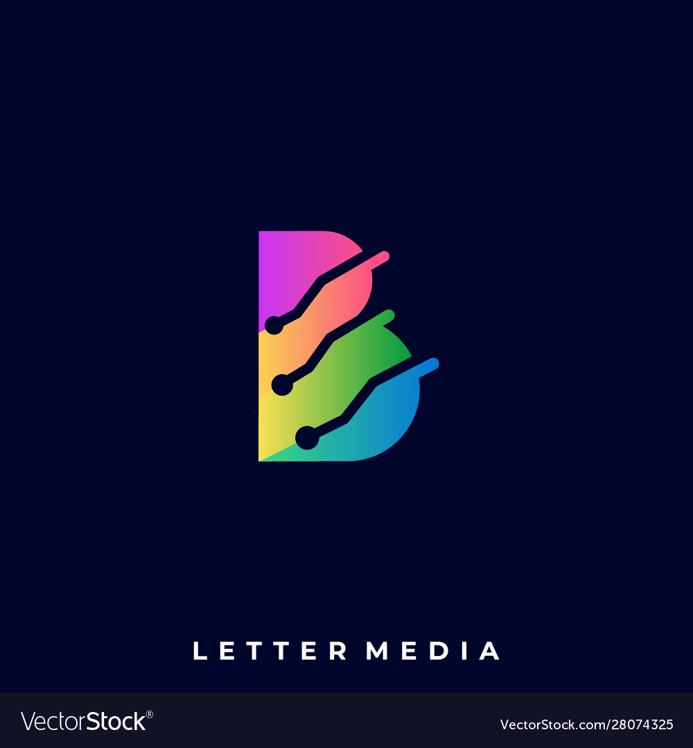Abstract letter b colorful design template Vector Image
