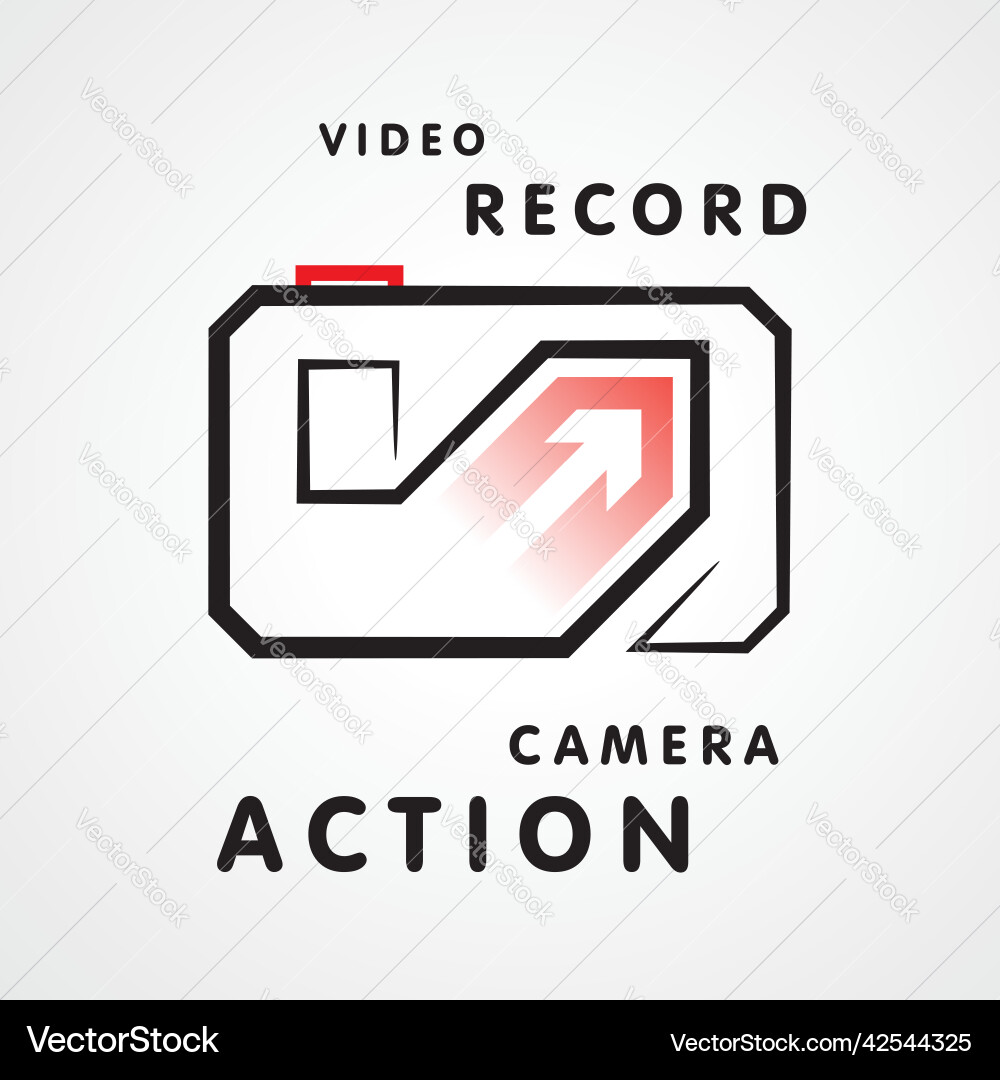 Action video camera symbol emblem sign Royalty Free Vector