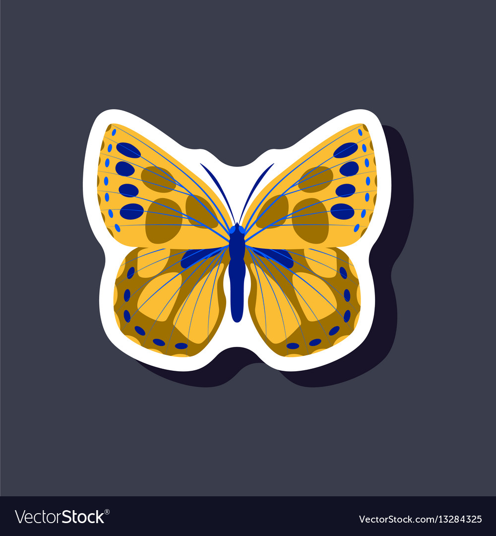 Butterfly paper sticker on stylish background