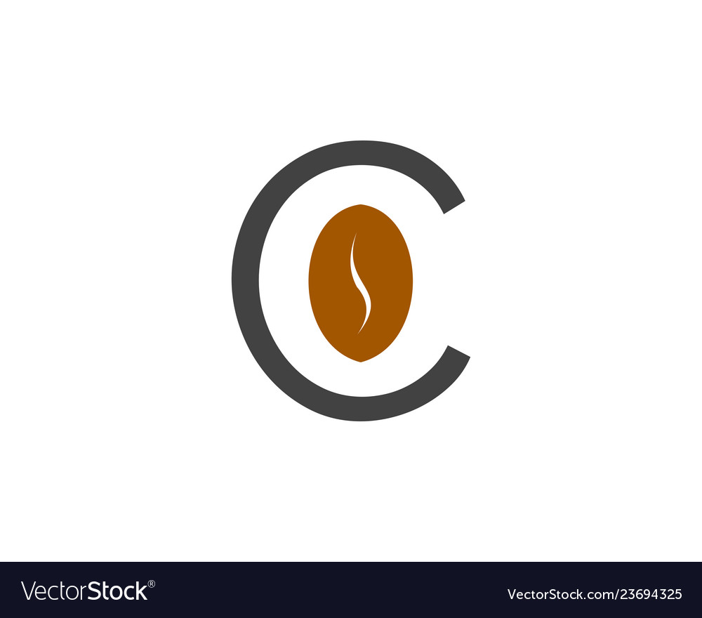 Coffee beans logo with letter c