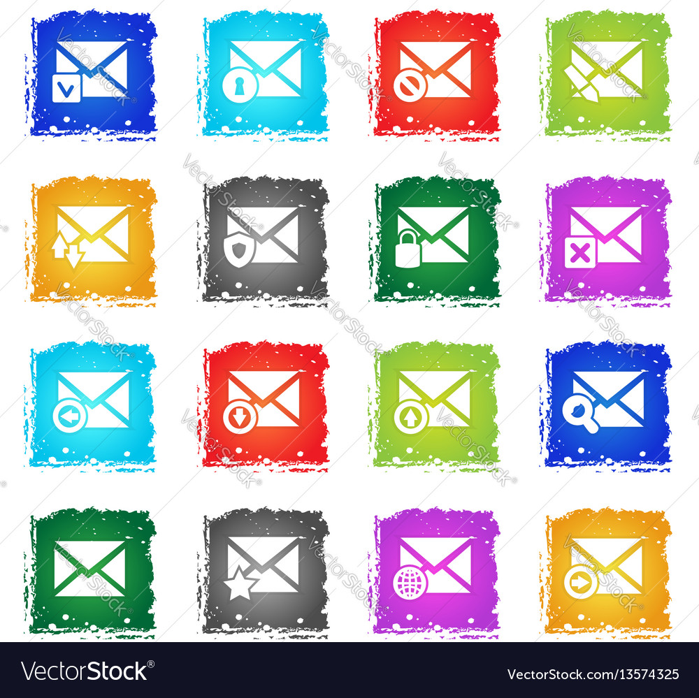 Mail and envelope icon set