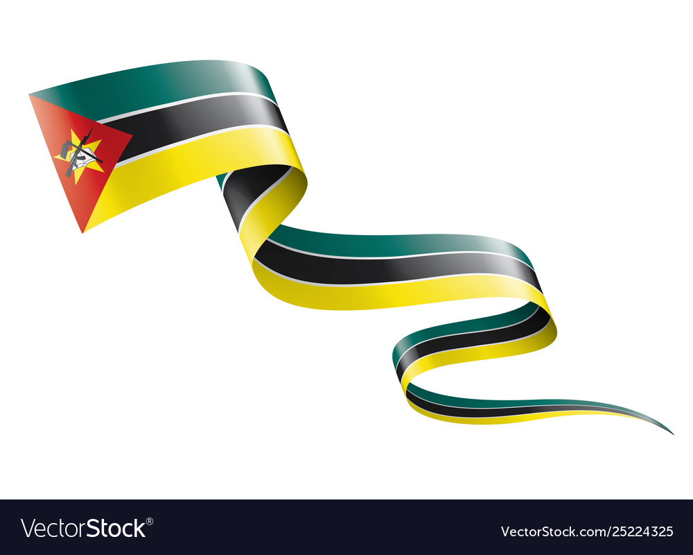 Mozambique flag on a white