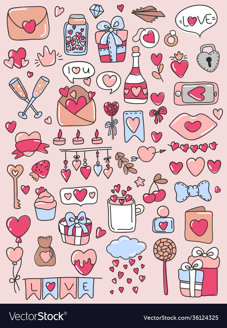 Pack love stickers