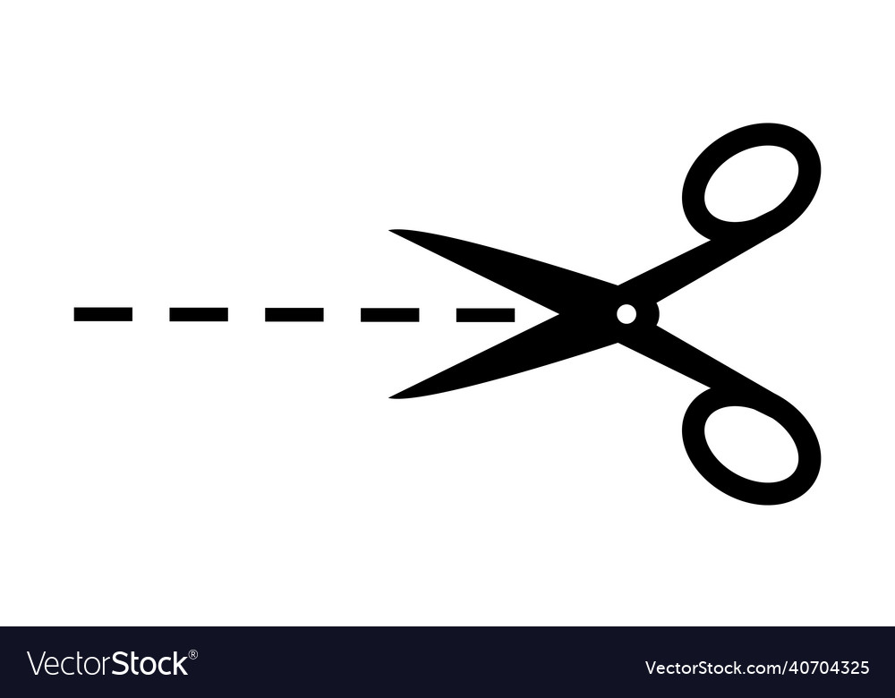Scissors icon with cut lines cut line icon stock Vector Image