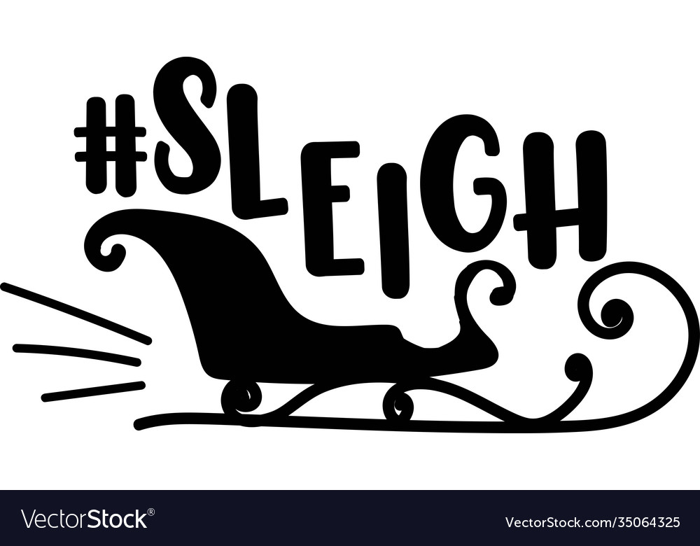 Sleigh on white background Royalty Free Vector Image