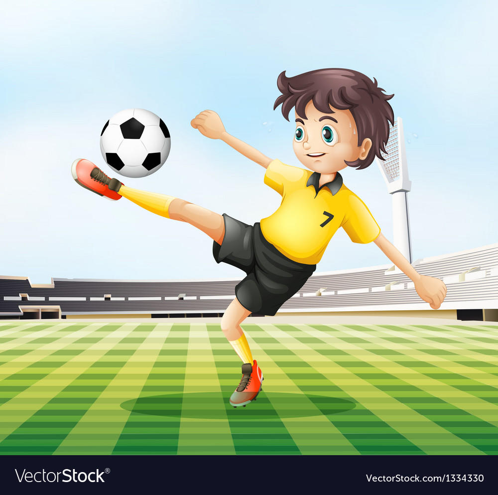 Soccer Player Kicking Ball