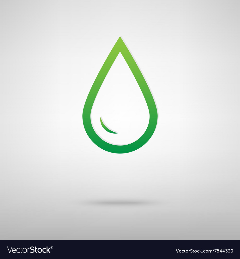 Drop of water green icon