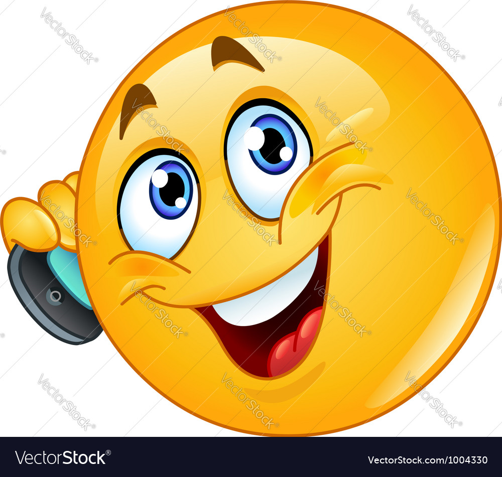 Emoticon With Cell Phone Royalty Free Vector Image 4273