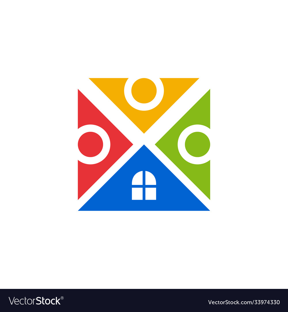 Happy family house logo Royalty Free Vector Image