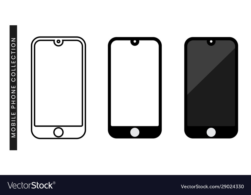 Mobile phone with a blank screen and flat style