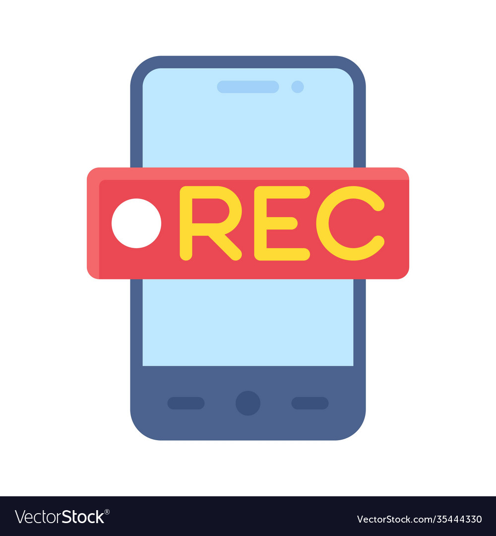 Recorder app icon mobile application Royalty Free Vector