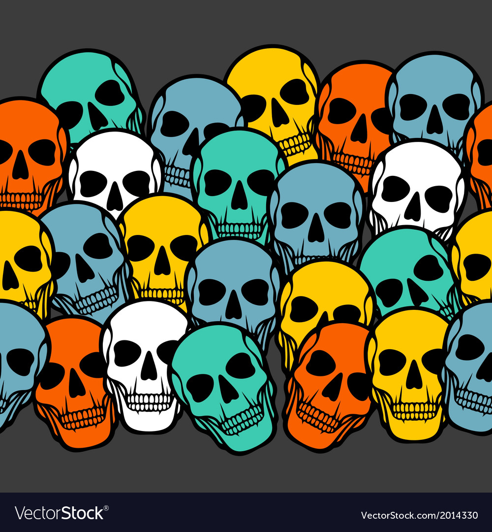 Seamless pattern with skulls