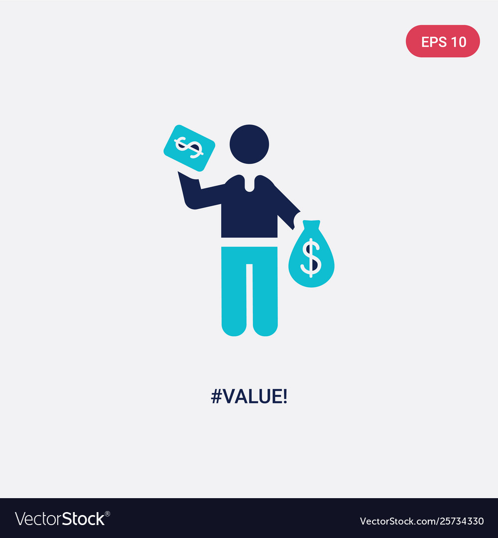 Two color value icon from behavior concept