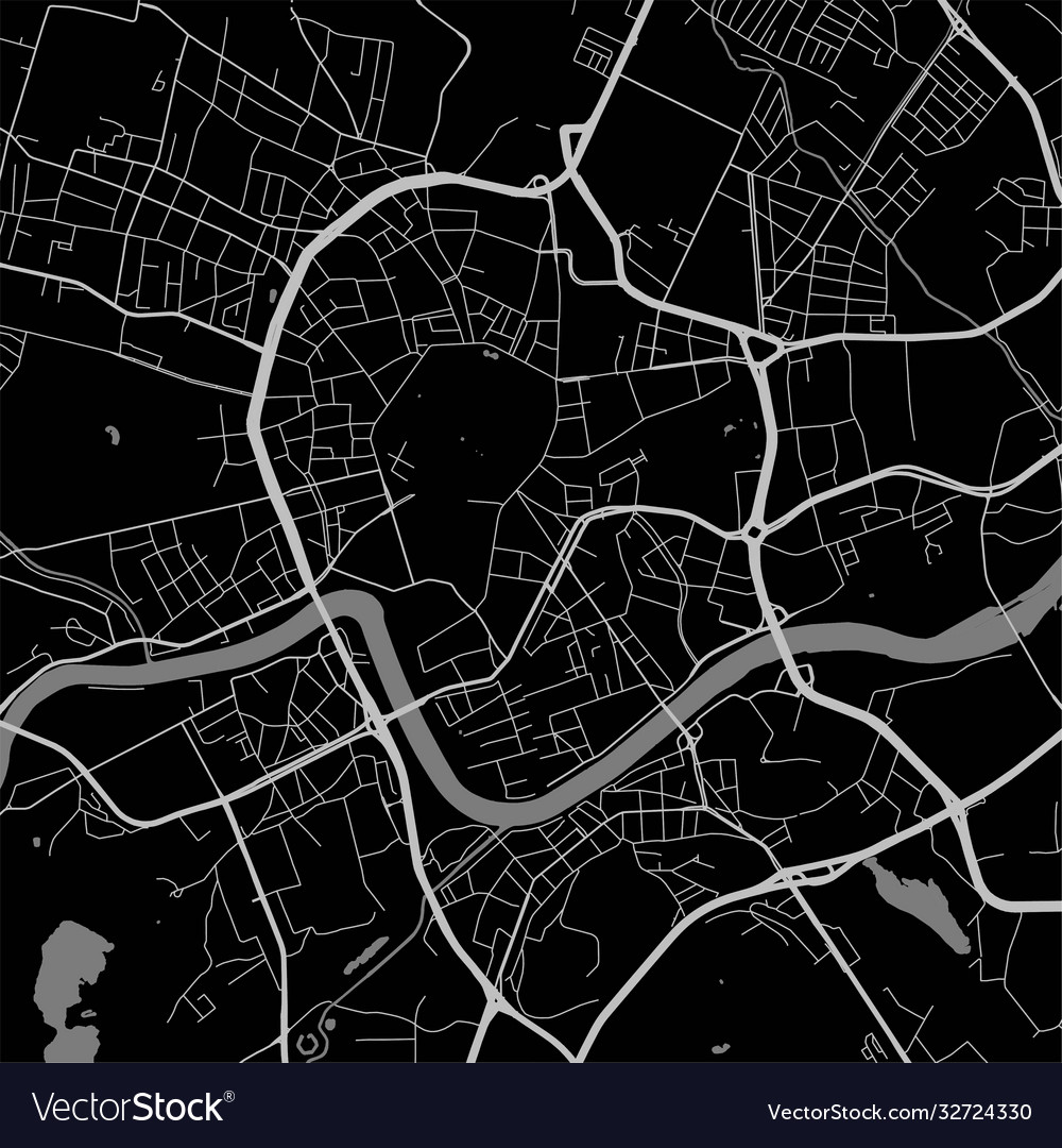 Urban city map krakow poster grayscale street