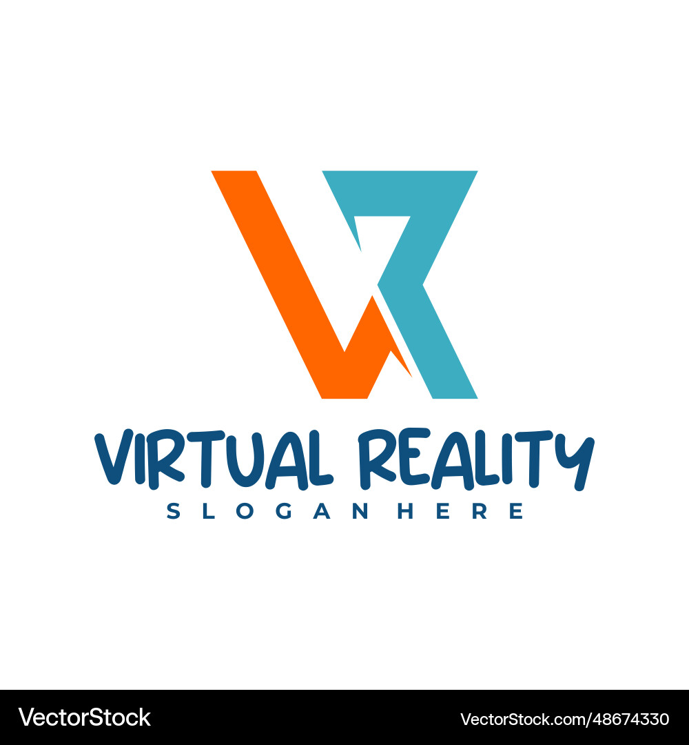Vr logo design template creative Royalty Free Vector Image