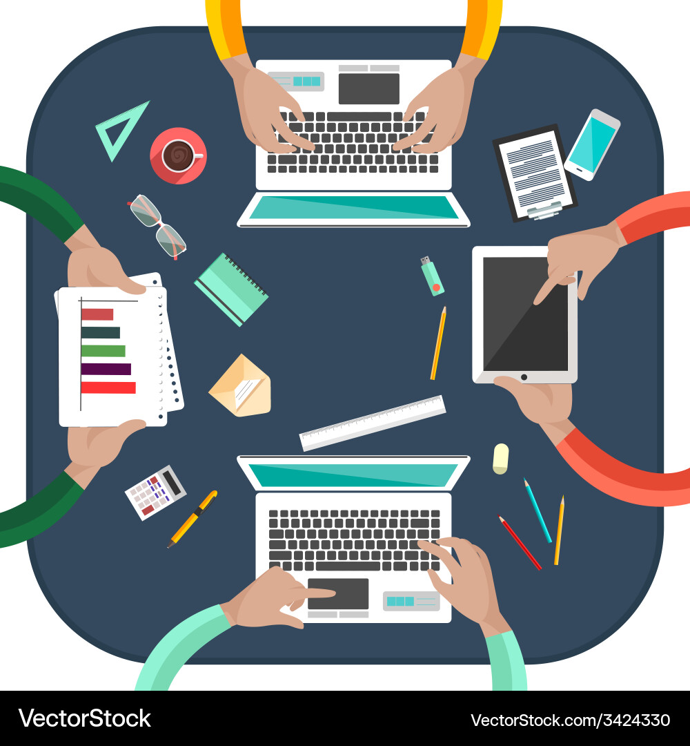 Working process business team concept Royalty Free Vector
