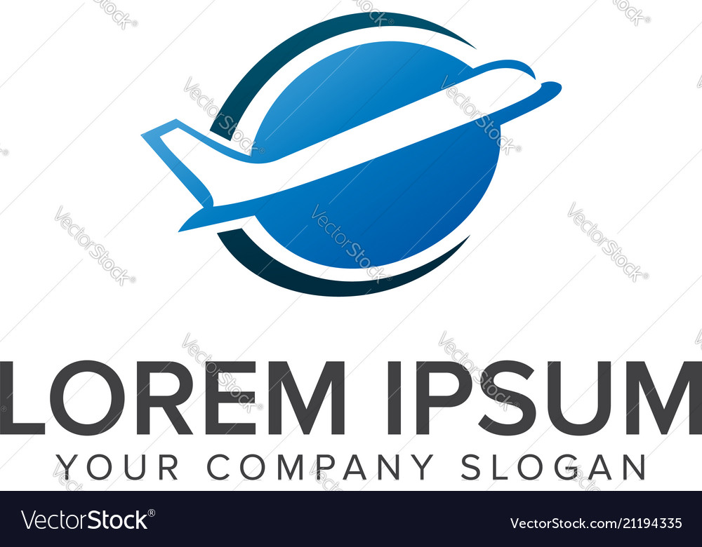 aircraft plane logo travel logo design concept vector image plane logo design