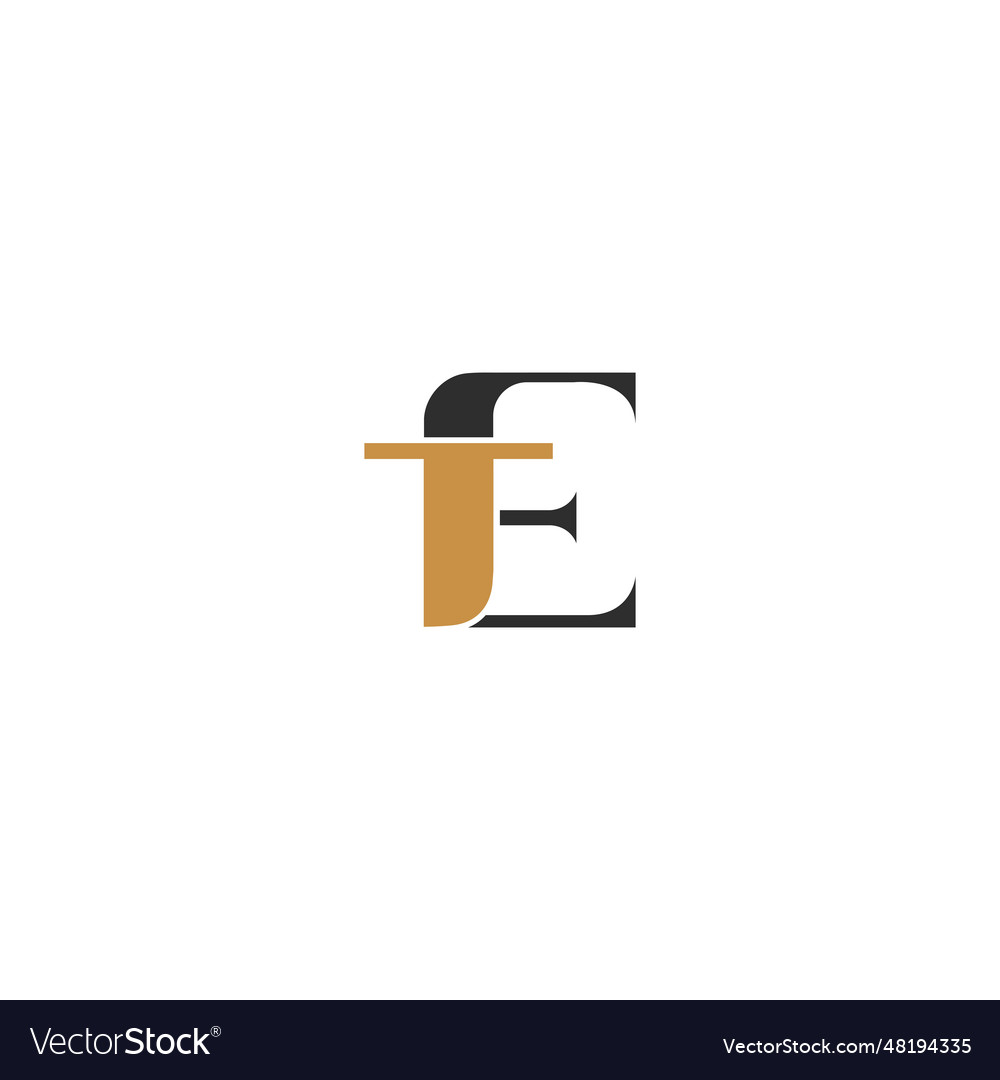 Alphabet initials logo te et t and e Royalty Free Vector