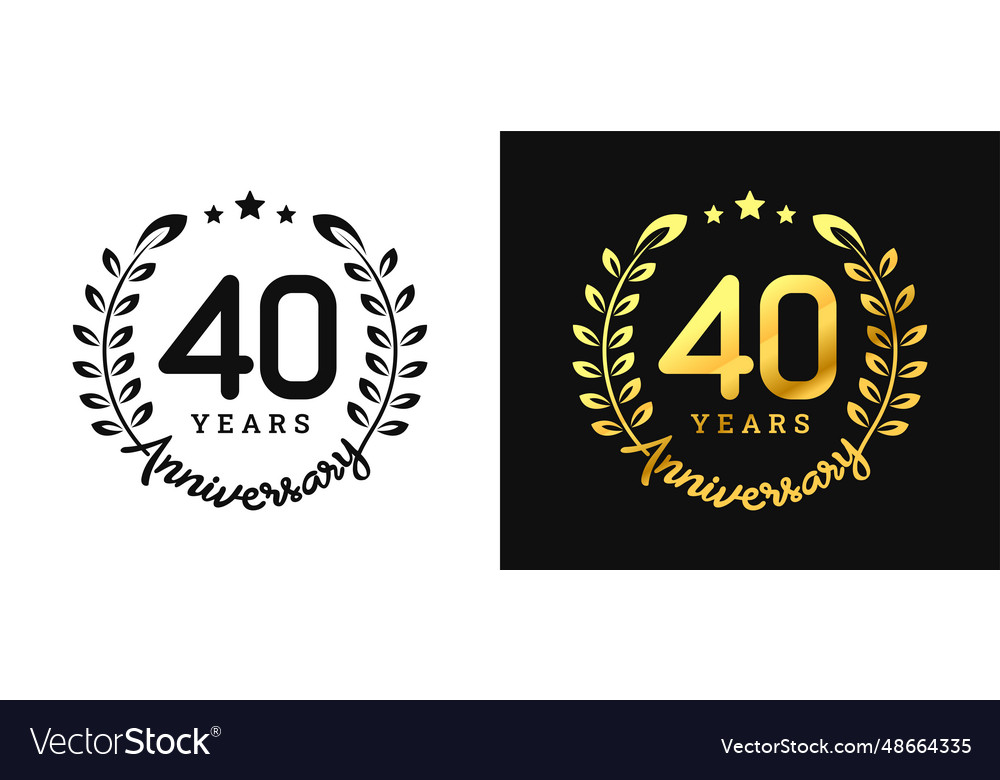 Anniversary 40 gold numbers