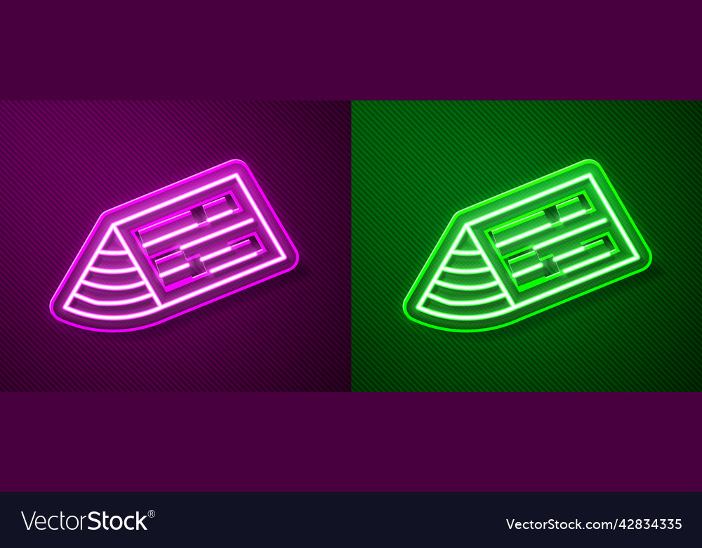 Glowing neon line wooden beam icon isolated