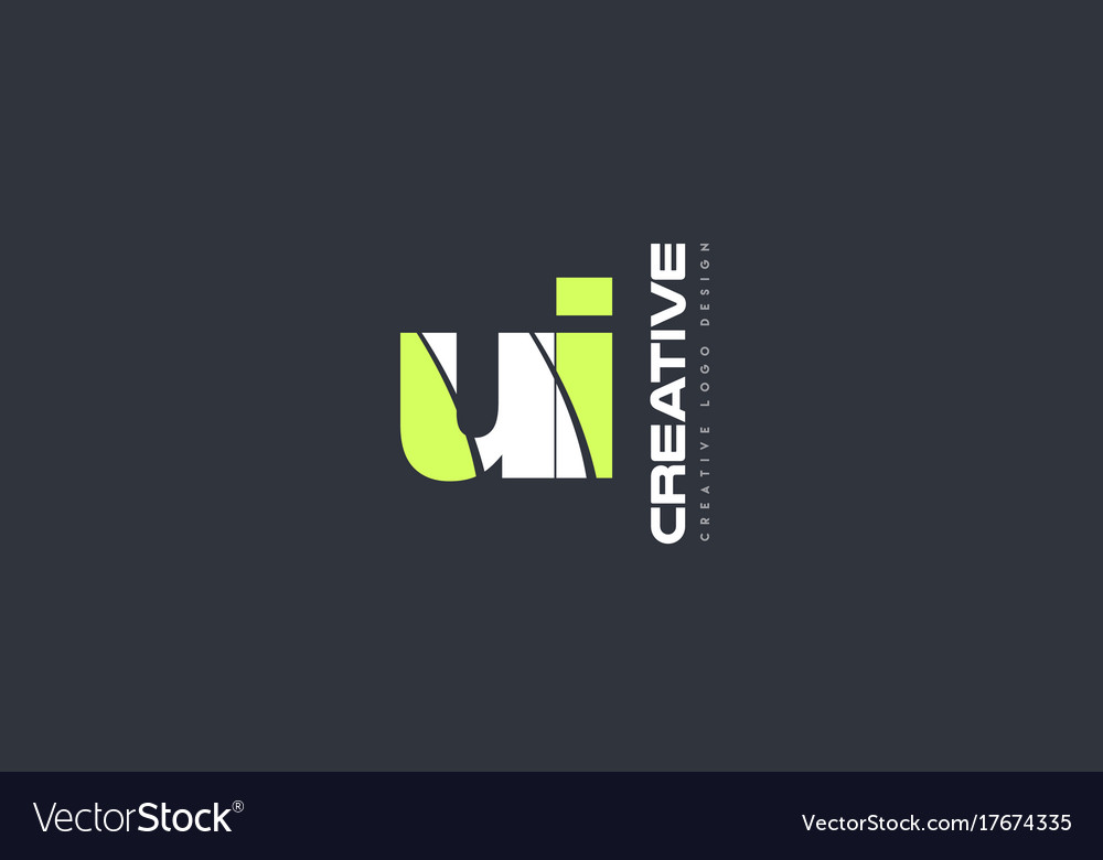 Green letter ui u i combination logo icon company