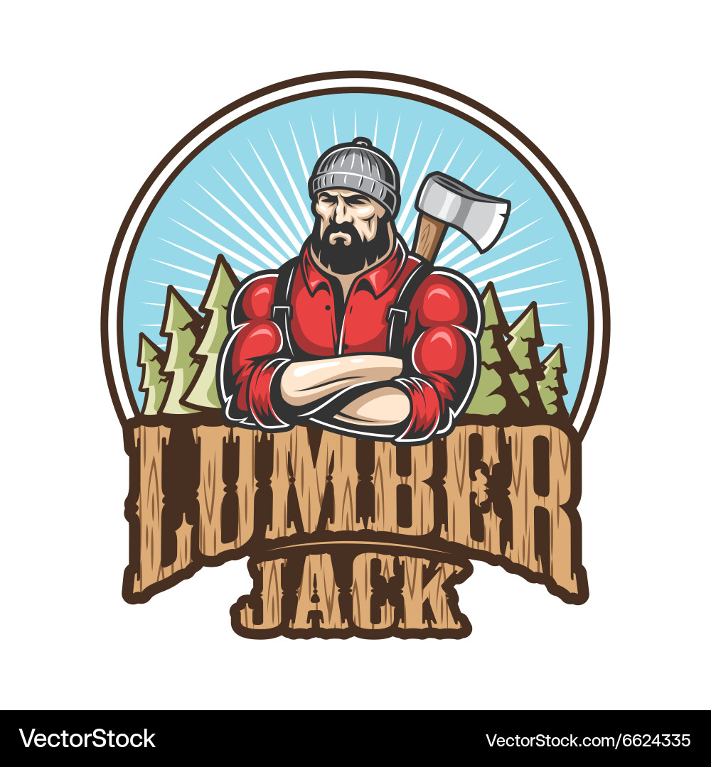 Lumberjack emblem Royalty Free Vector Image - VectorStock