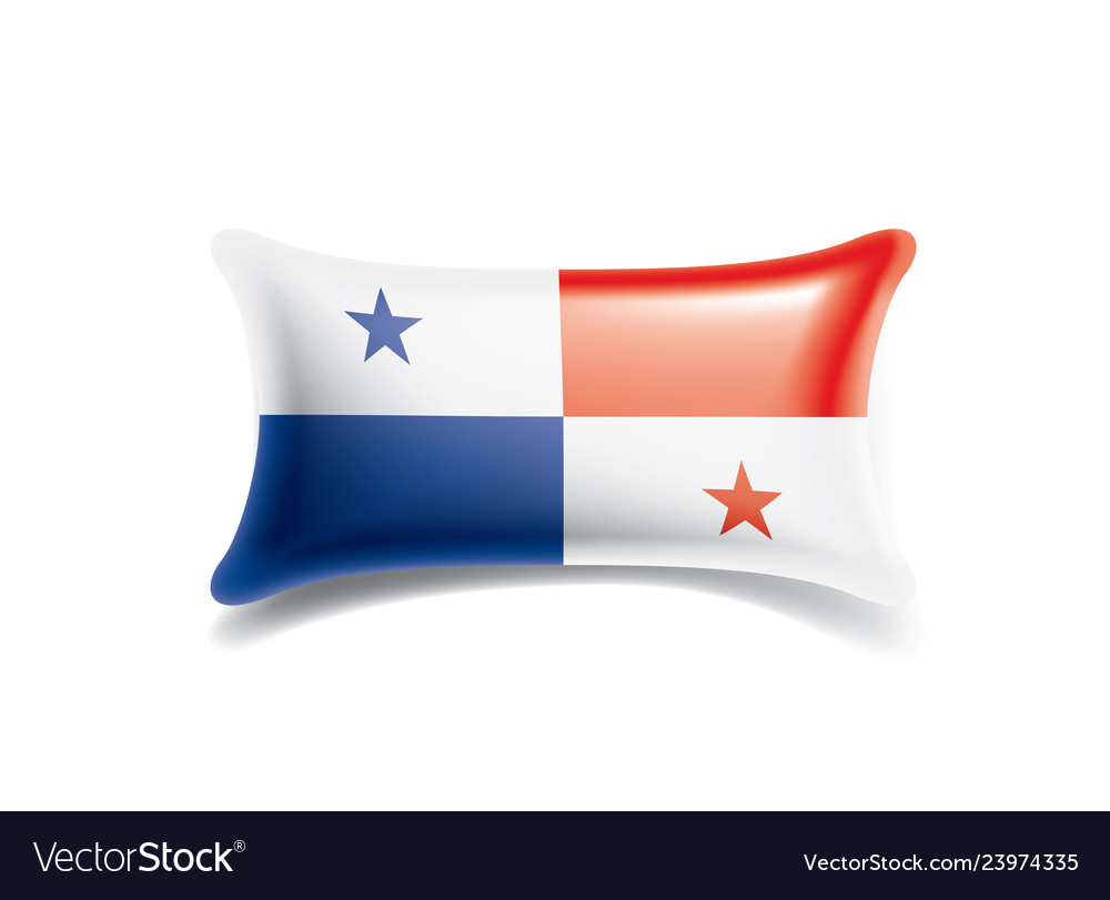 Panama Flagge auf einem weißen