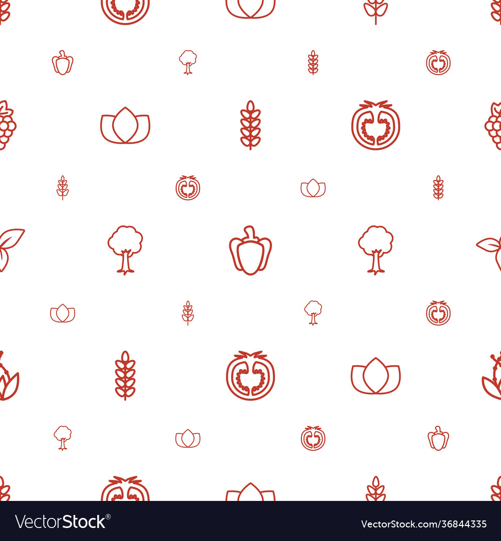 Plant icons pattern seamless white background