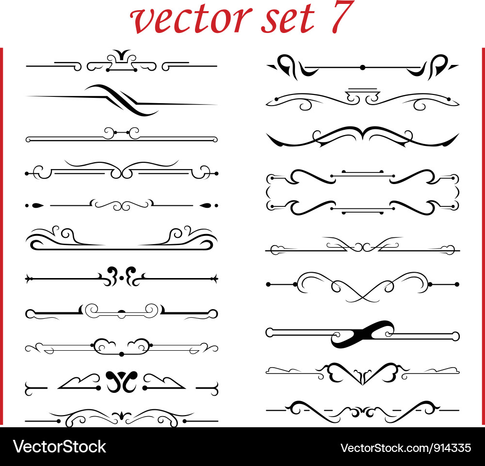 Set calligraphic design elements Royalty Free Vector Image