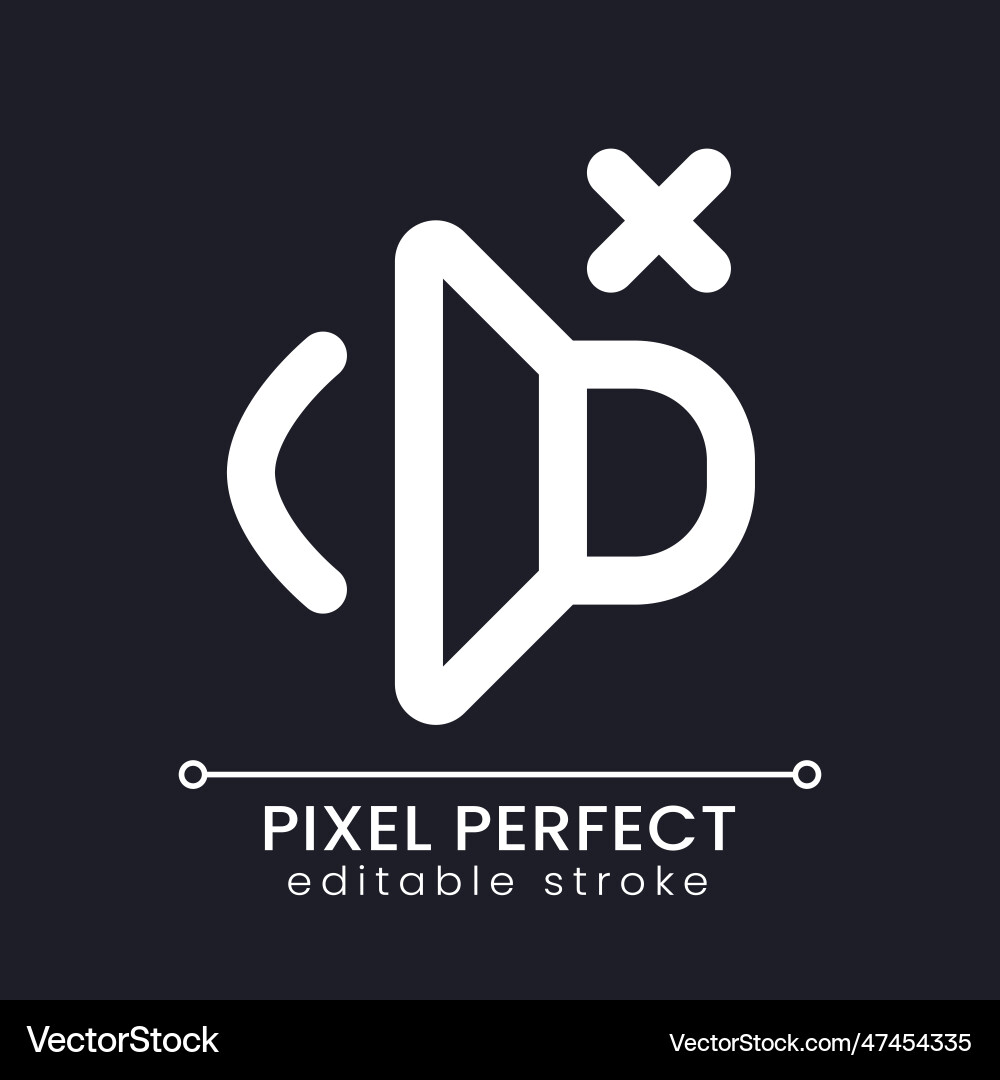 Volume off pixel perfect white linear ui icon Vector Image