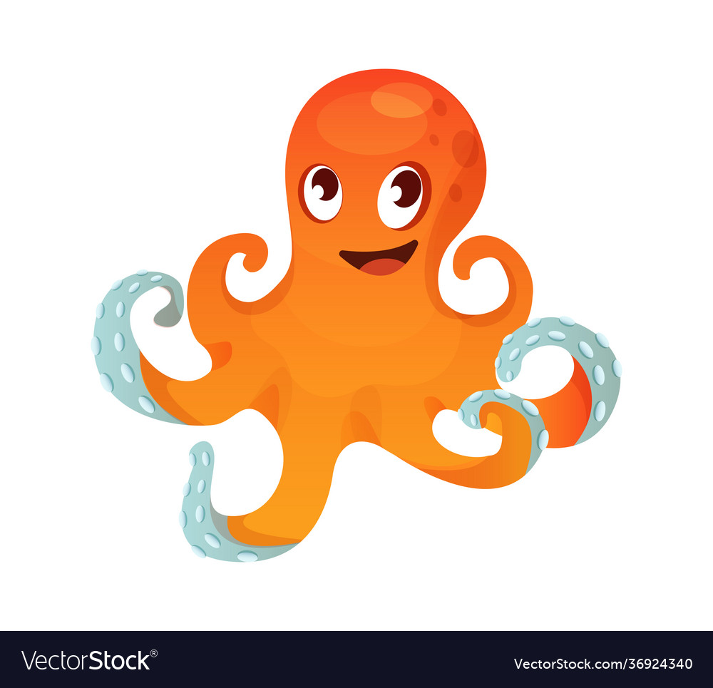 Aquarium cartoon octopus ocean sea animals Vector Image