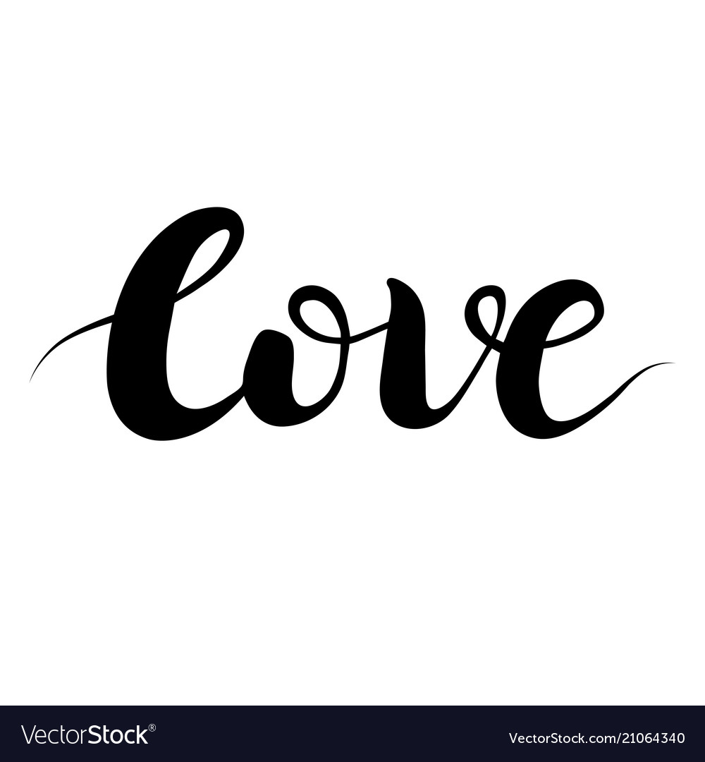 Beautiful typography hand drawn word love Vector Image