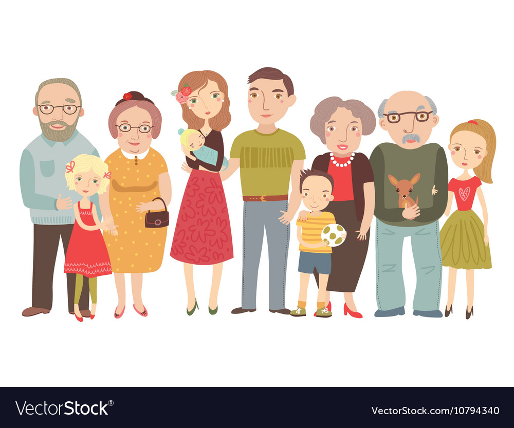 Download Big family Royalty Free Vector Image - VectorStock