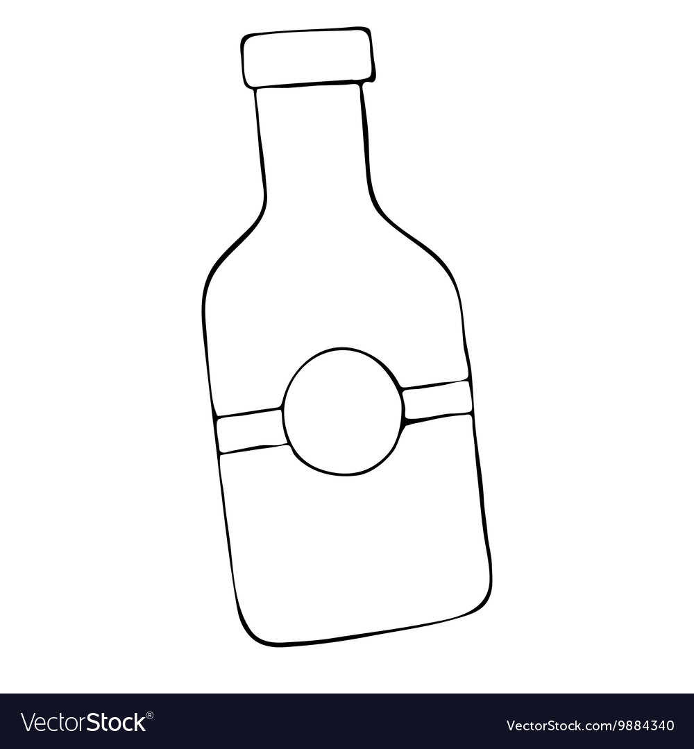 Doodle bottle hand drawn Royalty Free Vector Image