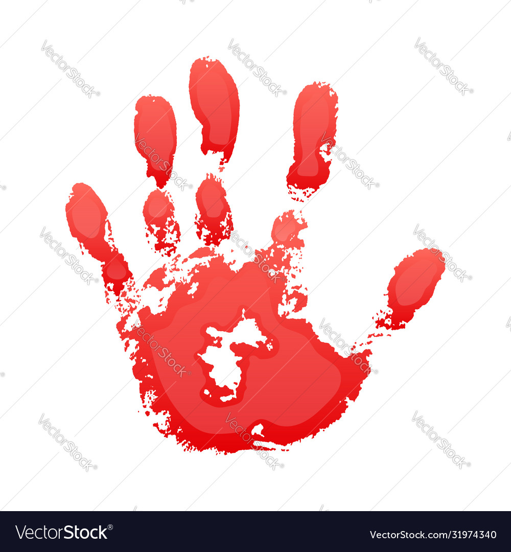 Hand paint print 3d isolated white background Vector Image