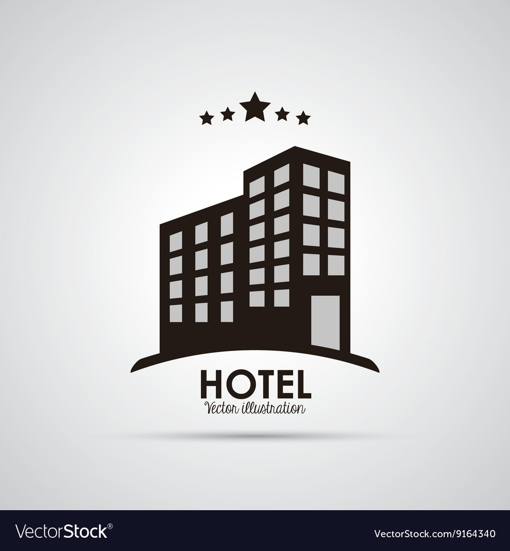 Hotel design service icon flat Royalty Free Vector Image