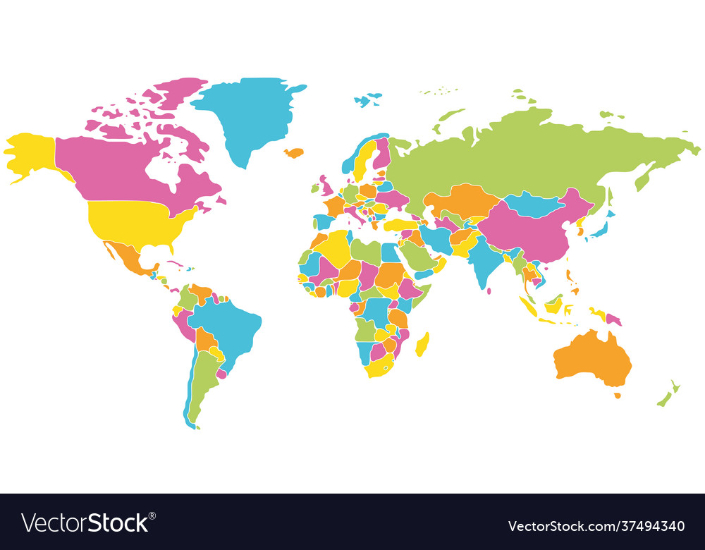 Minimalist world map with rounded borders Vector Image