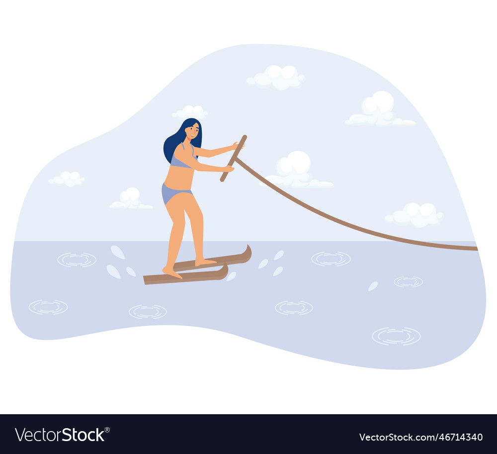 Water sport concept water skiing surfing and Vector Image