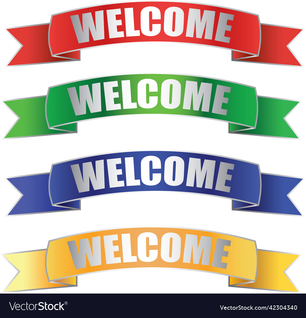 Welcome banner flag graphics