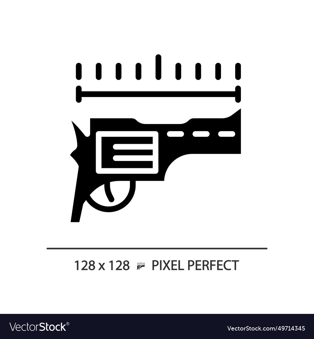 2d pixel perfect simple glyph style barrel length Vector Image