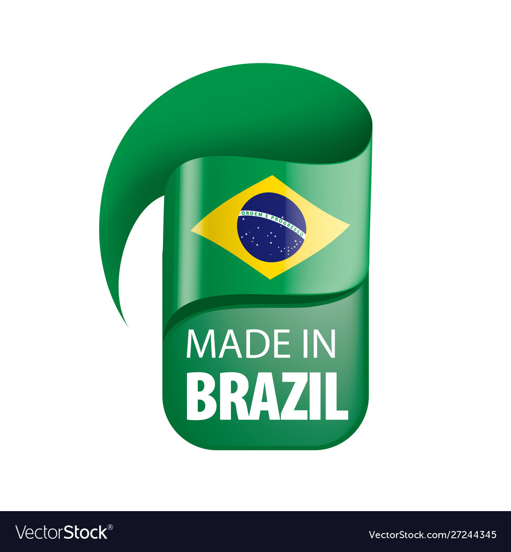 Brazil flag on a white Royalty Free Vector Image