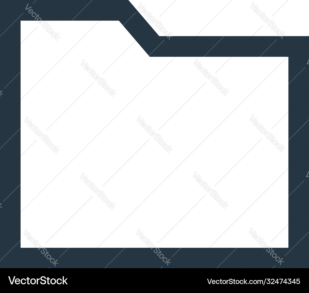 Folder icon isolated on white background outline Vector Image