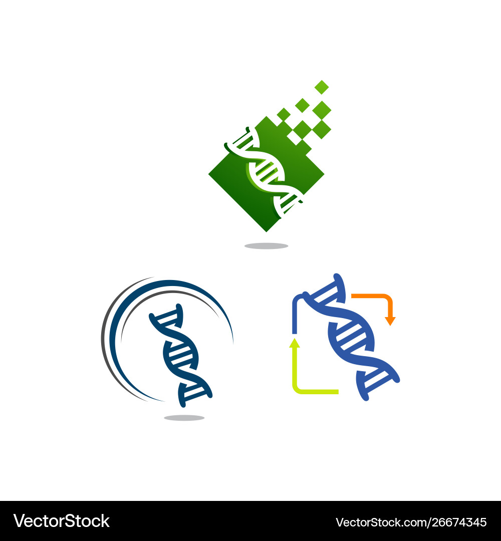 Helix dna strand logo design icon isolated Vector Image