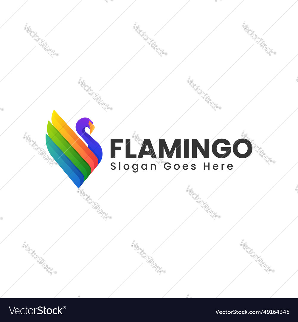 Logo flamingo gradient colorful style