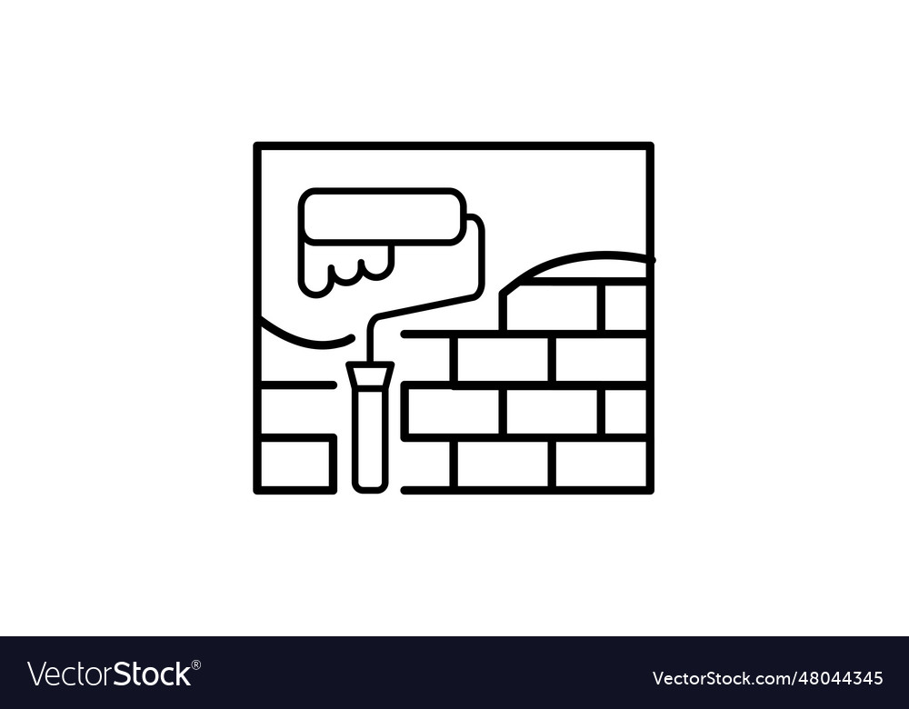 Painting wall icon icon related to line Royalty Free Vector