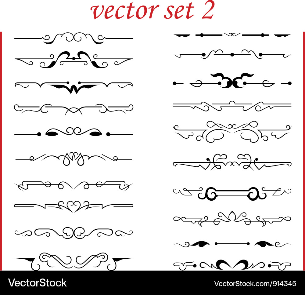 Set calligraphic design elements Royalty Free Vector Image